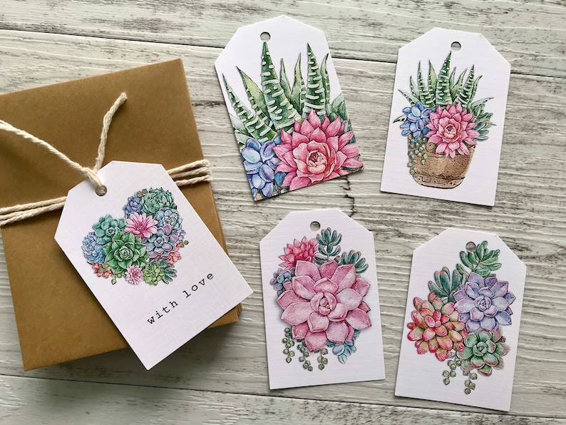 SUCCULENTS Gift Tags Swing Tags pot Plants Gift Tags Etsy Australia