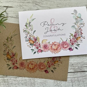 Australian Wedding/Engagement card - Florals