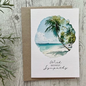 Tranquil BEACH Scene With Deepest SYMPATHY Card - sorry for your loss Card - Scattered Seed Co