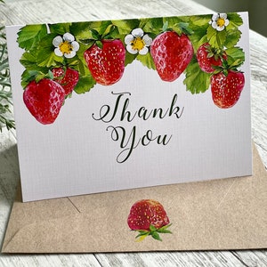 Thank You Card STRAWBERRY Collection Cards - Thank You Strawberry cards set