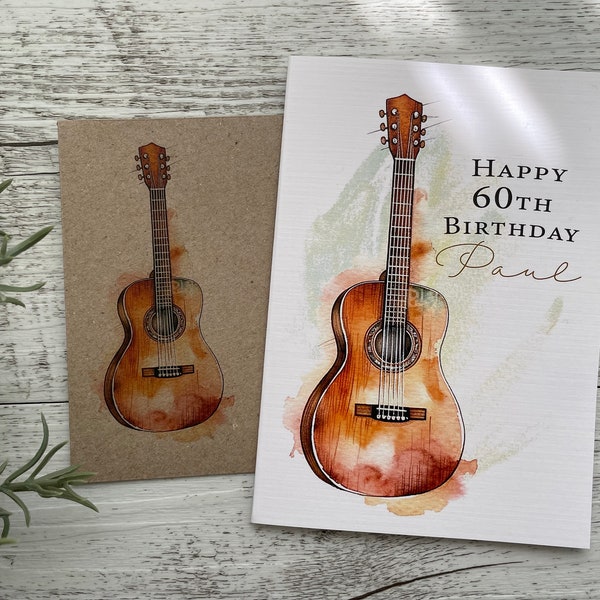 Personalised Musical Instrument Birthday Card - Piano Birthday Card - Banjo Birthday Card - Violin Birthday Card - Music Card