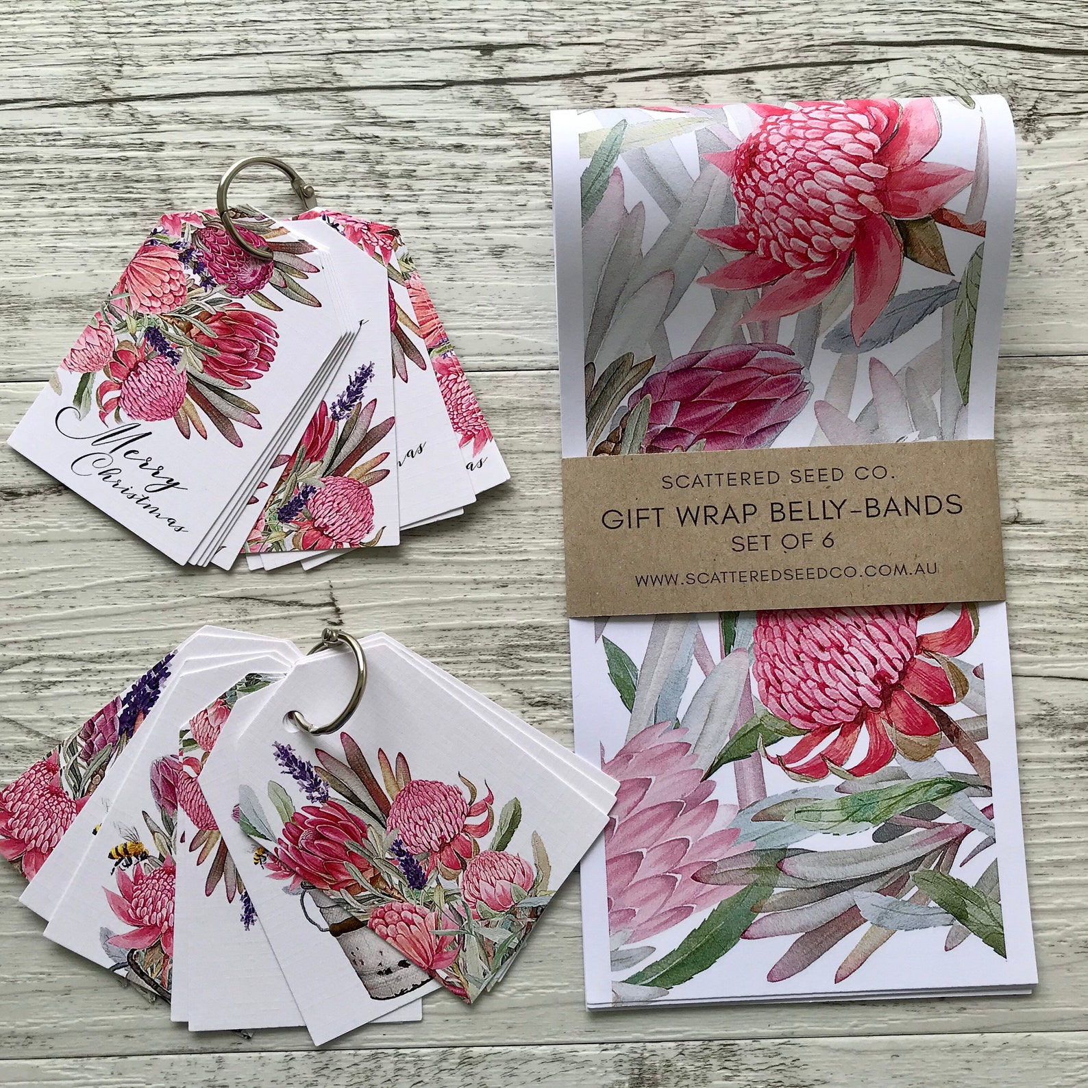 Gift Wrap Bellybands WARATAH / PROTEA COLLECTION Gift Etsy Australia