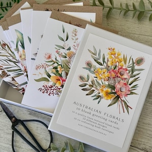 Boxed Card set of 10 - AUSTRALIAN FLORALS greeting cards - Blank Aussie Flora themed cards