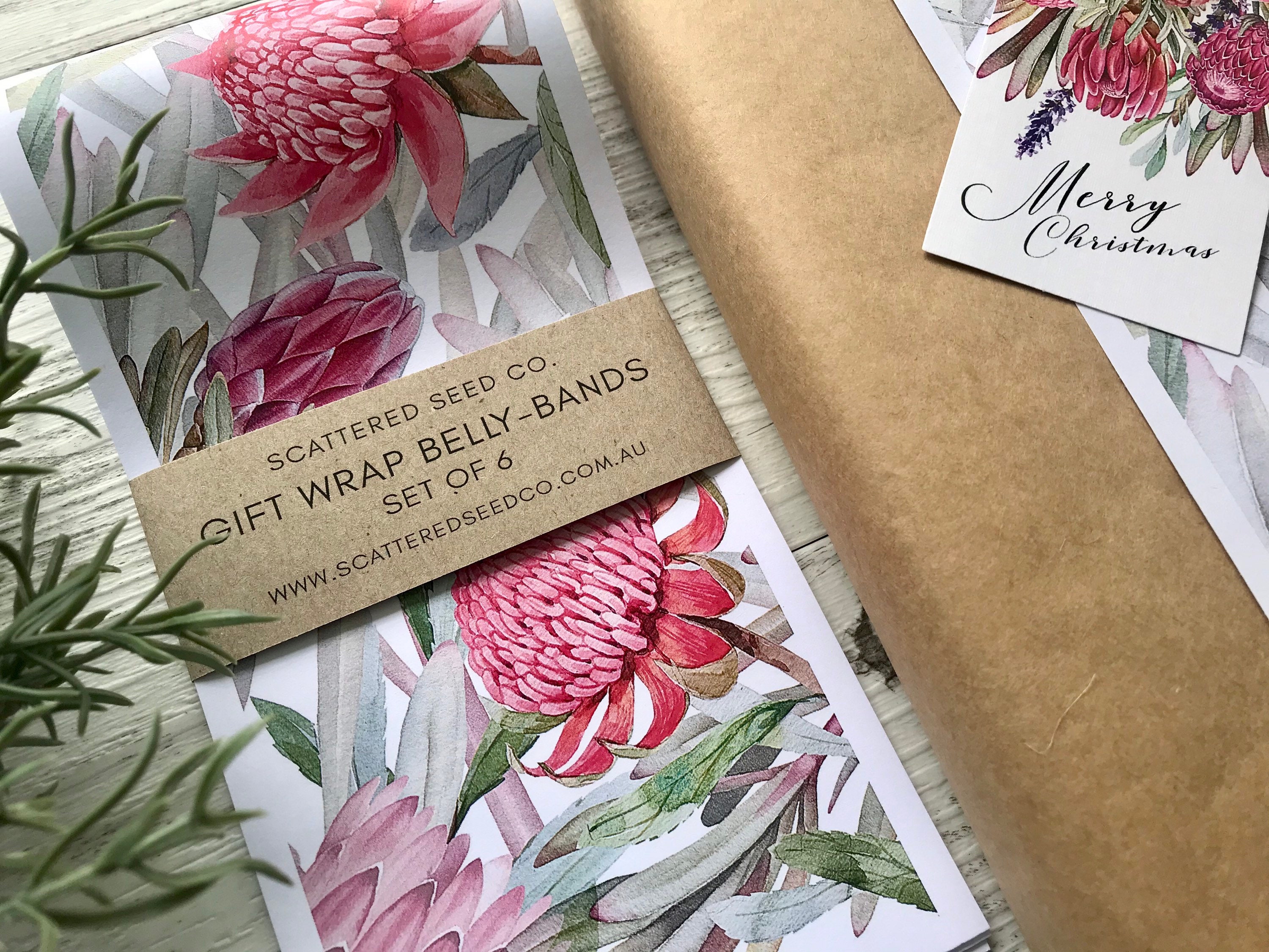 Gift Wrap Bellybands WARATAH / PROTEA COLLECTION Gift Etsy Australia