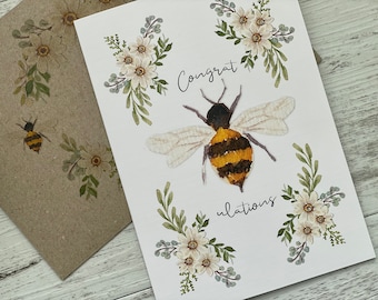 DAISY & BEE Congratulations card - Birthday/Thank you/Congratulations/Thinking of you/Happy Anniversary/ Deepest Sympathy/Blank card