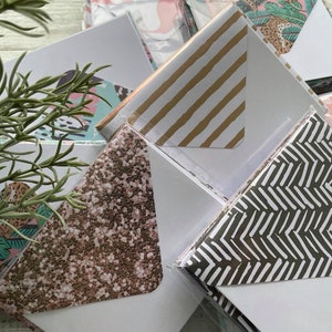 10 Mini Envelopes with insert cards - MARBLE - Floral - Vintage - set of 10 - Scattered Seed Co