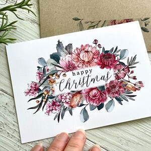 Australian NATIVE BOUQUET Christmas Card - Juego de tarjetas florales de flores de Navidad