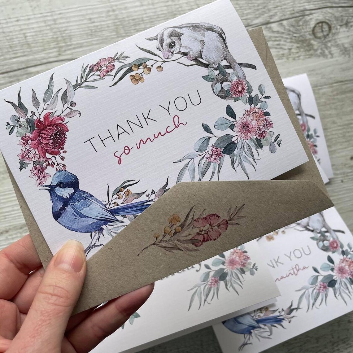 Thank You Cards NATIVE AUSTRALIAN WILDLIFE Personalised Etsy Australia