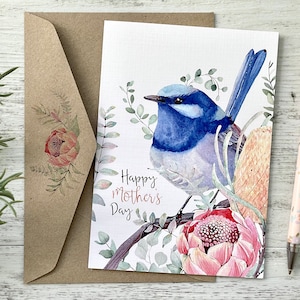 SUPERB FAIRY WREN Mother’s Day card - Australian Bird Mother’s Day card