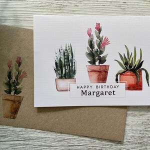 Carte d’anniversaire personnalisée POTTED PLANTS 2 - Cartes d’anniversaire personnalisées