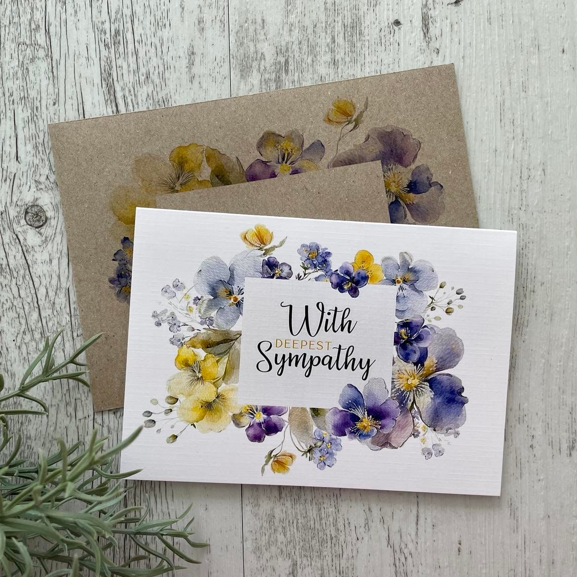 PANSIES With Deepest SYMPATHY Card - Sorry for Your Loss Card ...