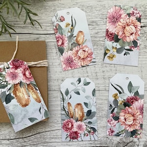 Etiquetas para presentes australianas Native Bouquet Etiquetas de balanço de flora australiana para presentes de festa, chá de panela, etiquetas para sacolas, cartões de felicitações, alternativa