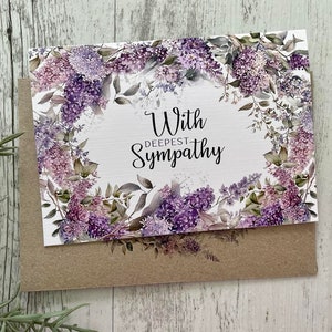 Cartão LILACS com mais profunda simpatia - desculpe pela sua perda Cartão - Scattered Seed Co