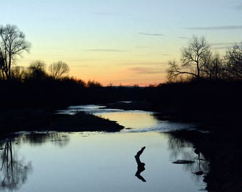 Sunset Over a Quiet River