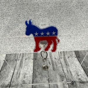 Democratic Donkey Badge Reel - Interchangeable Badge Reel
