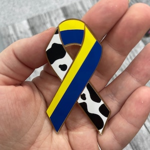 Omphalocele & Down Syndrome Awareness Support Ribbon -  Omphalocele Hope Ribbon Keychain - Down Syndrome Awareness Keychain