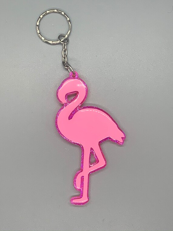 Flamingo Keychain - Etsy