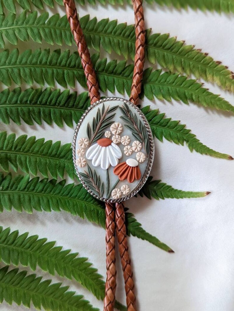 Vintage Floral Bolo Tie Western Bolo Tie Western Wear Etsy