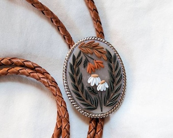 Vintage Floral Bolo Tie | Western Bolo Tie | Western Wear | Handmade Boho Accessories | Custom Bolo Tie