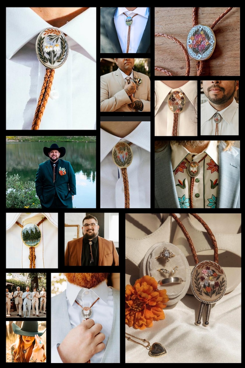 Individuelle Blumen Bolokrawatte: Handgemachte Westernkleidung Bild 17