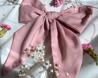 Vintage pink hair bow - Hair accessory- Gift Idea