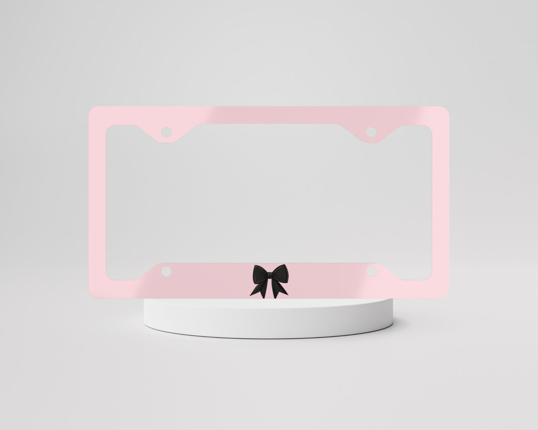 Black And Pink License Plate Frame, Girls License Plate Frame