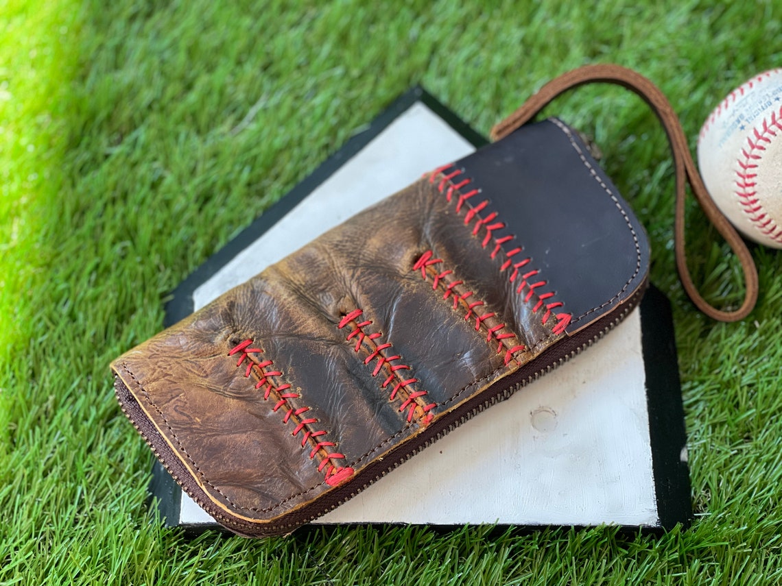 Vintage Baseball Glove Leather Wristlet Etsy