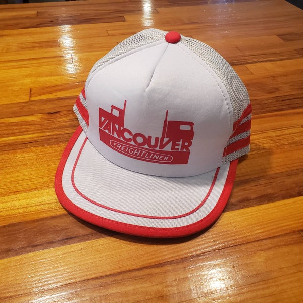 Awesome true Vintage side stripe trucker hat Vancouver Freightliner