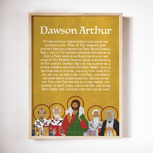 Personalized Orthodox Saint Baptism Prayer Gift for Boy Print