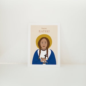 Saint Kateri Tekakwitha Icon 4x6 Karte