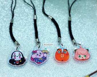 Rainbow Acrylic Keychain I Cute I Fan Art I Pink Girl I Japan Kimono Kirby I Cute Ghost I Chainsaw Dog I Manga I Anime