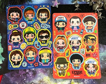 Stranger Things I Sticker Sheet I The Whole Gang I Eleven I Dustin I Max I Marcus I Mike I Will I Robin I Steve I Jim Hopper I Eddie I