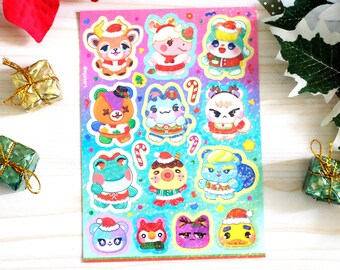 Christmas I Animal Crossing I Sticker Sheets I Cute I Chibby