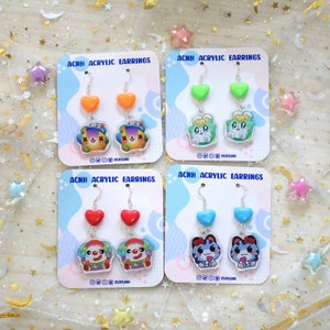 Earrings I Acrylic I ACNH I Heart Linked I Cute Earrings I Kawaii Earrings I Gift