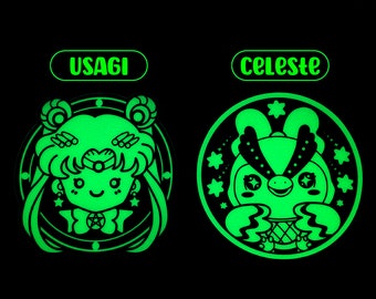 Glow In The Dark Stickers with Adorable Night Theme Character