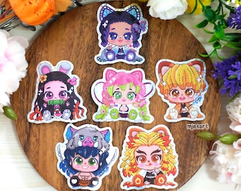 Cute Stickers I Demon Chibi Anime I Demon Killer I Die-cut Laptop/Car/Bottle Stickers