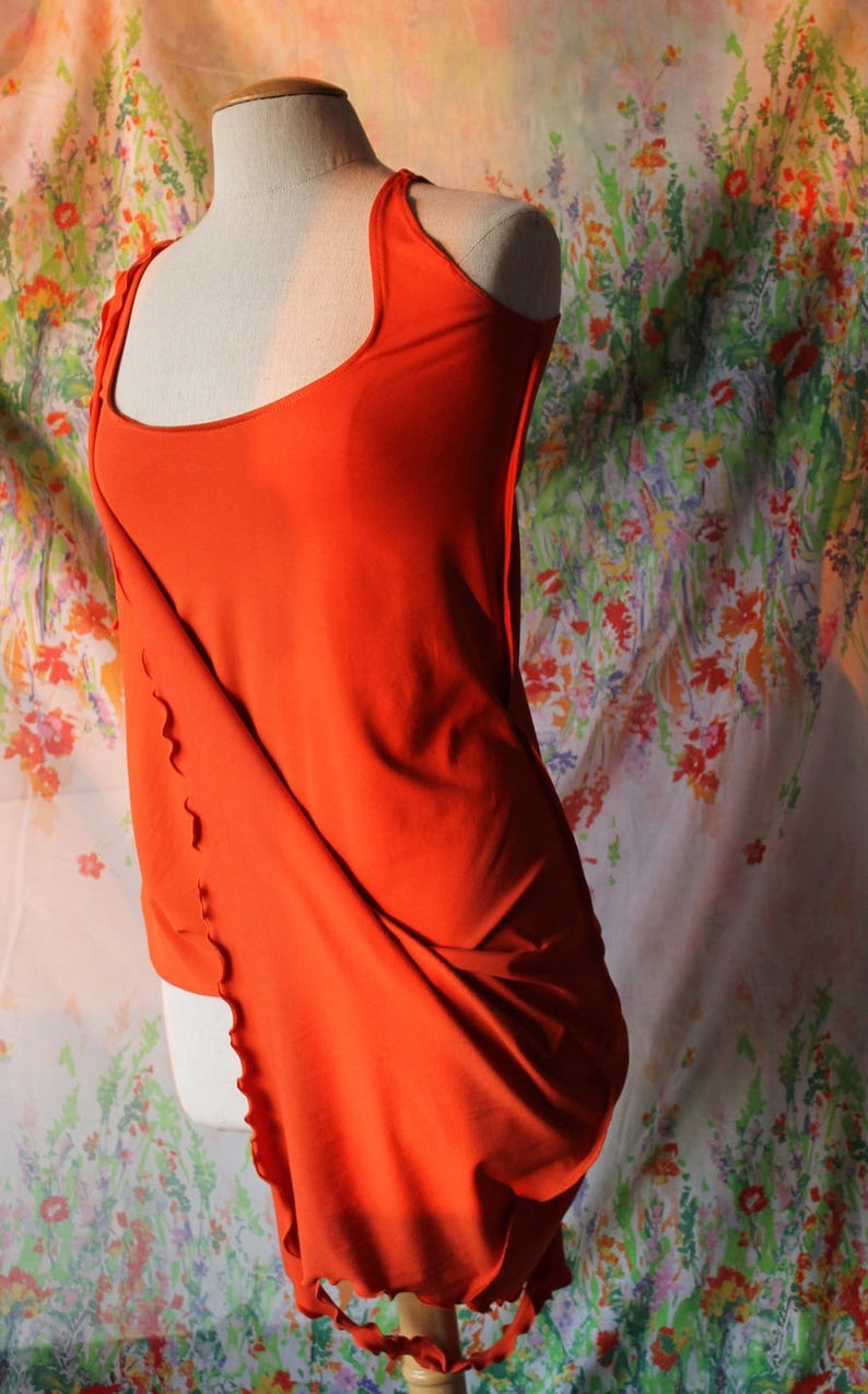 Calla duo dress and orange tank top made to order in viscose jersey image 3