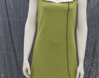 "Sherka" green, Black Jersey dress, size L