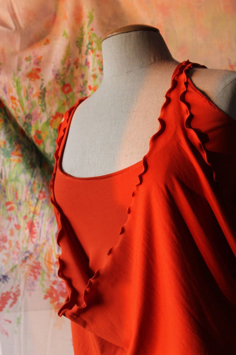 Calla duo dress and orange tank top made to order in viscose jersey image 2