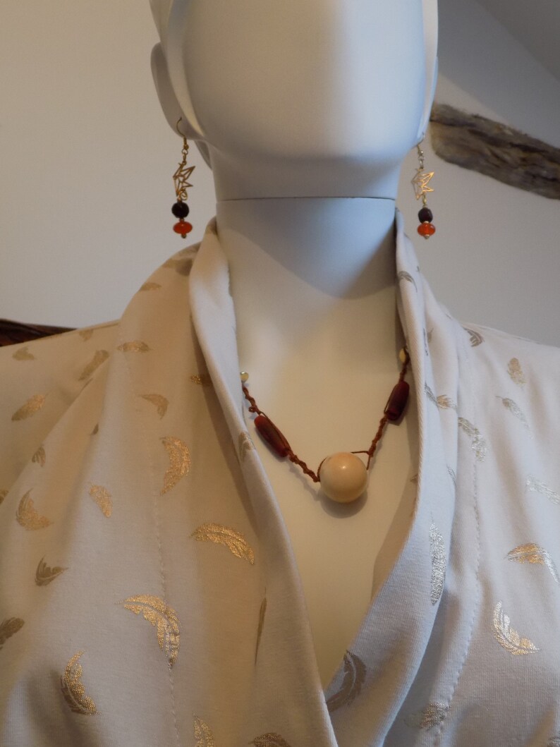 Size M Ancalim jacket in viscose jersey Sweat beige and gold feather print