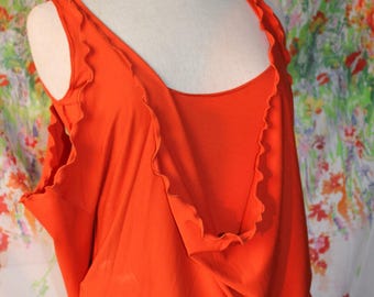 Dress "Calla" duo and tank top orange - in viscose jersey (on order)