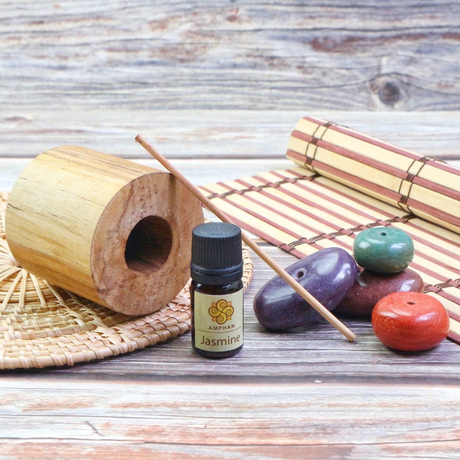 Aroma Stone Diffuser Rock and Wood Combinación perfecta de Etsy