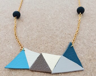 geometric leather necklace