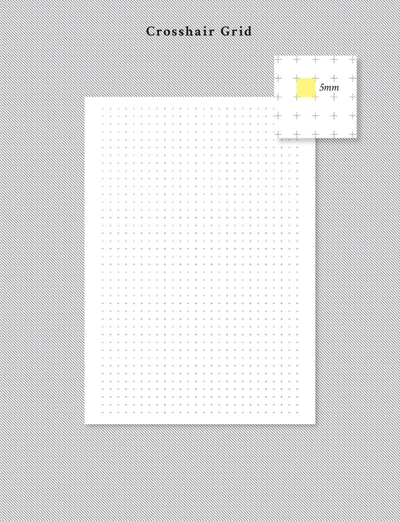 A5 5mm Basic Blank Pages Notes Planner Pages Crosshair Grid - Etsy