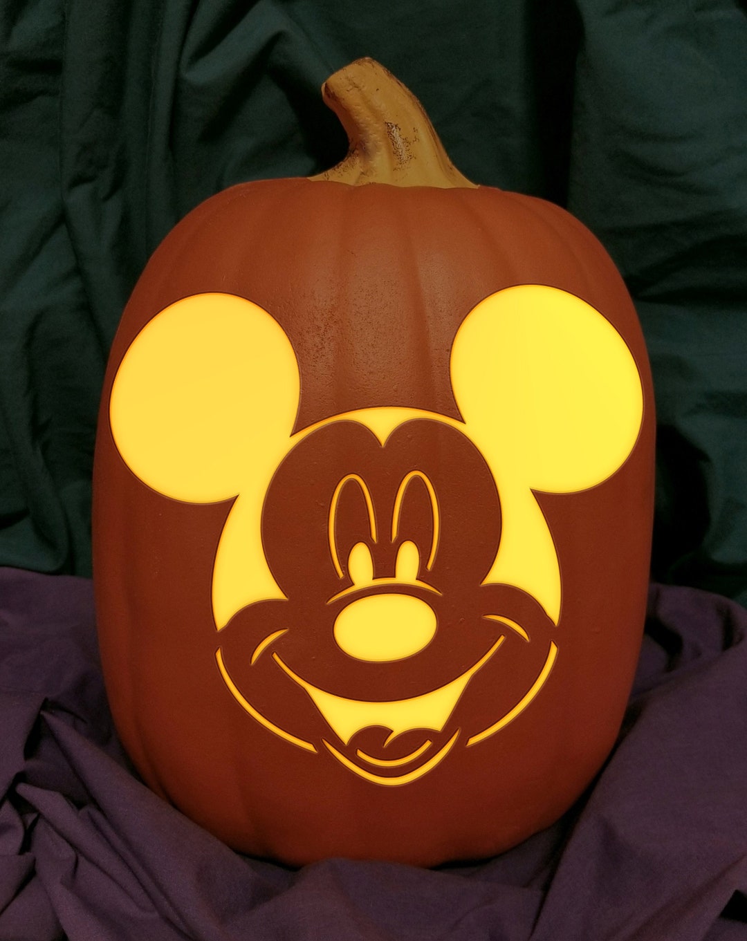 Mickey Mouse Face Carved Foam Permanent Pumpkin - Etsy