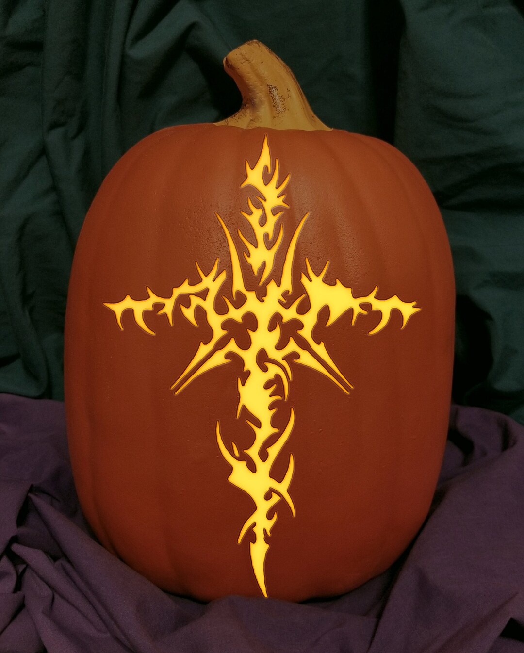 Cross of Pain Carved Foam Permanent Pumpkin - Etsy
