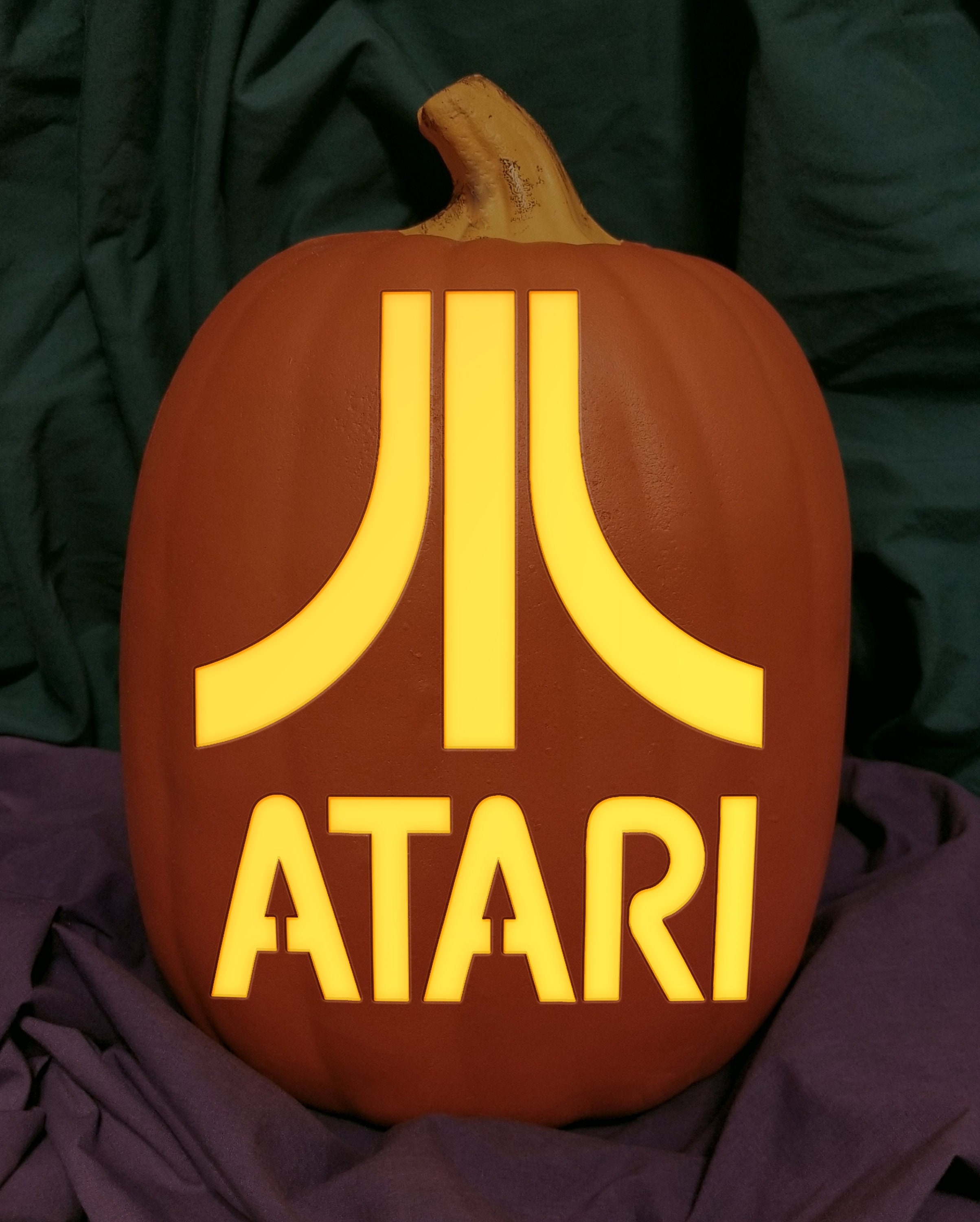 ATARI Logo Carved Foam Permanent Pumpkin - Etsy