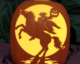 Headless Horseman Carved Foam Permanent Pumpkin Legend Sleepy Hollow Spook Ghost