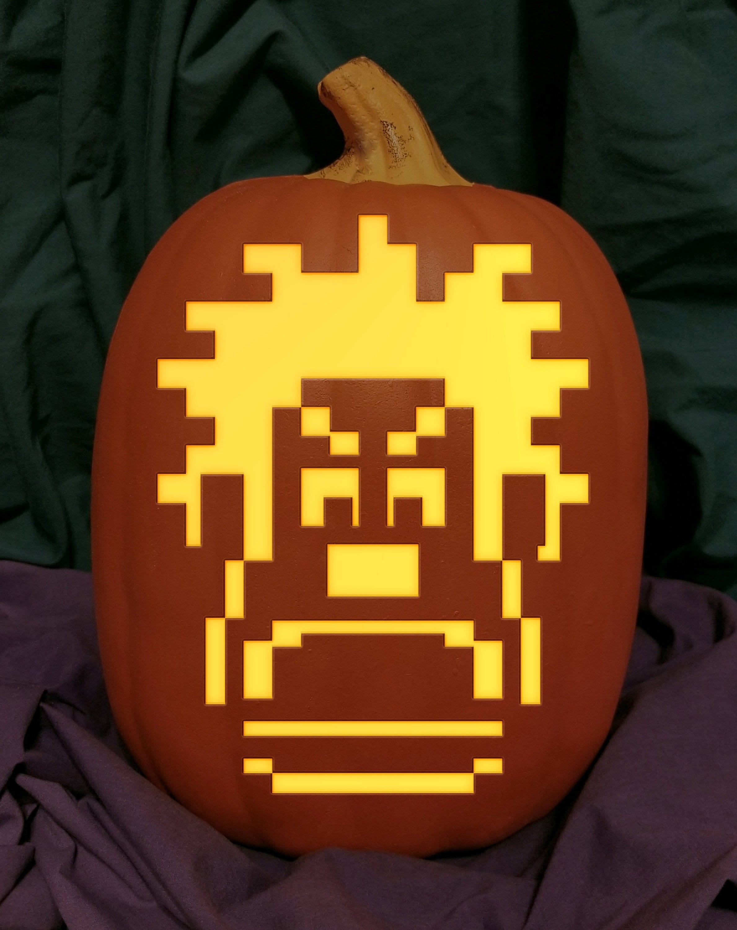 Wreck It Ralph 8 Bit Carved Foam Pumpkin Etsy