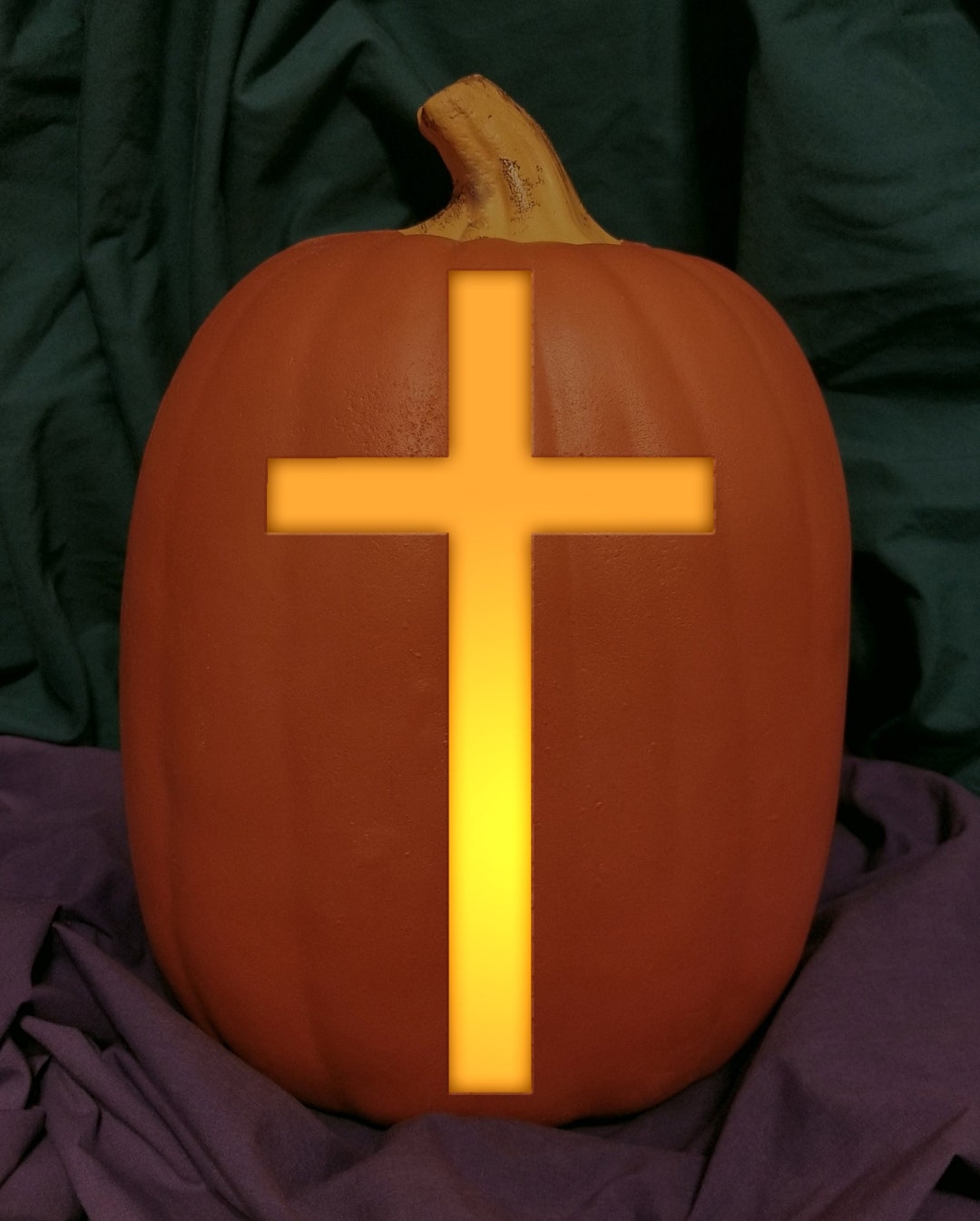 Christian Cross Carved Foam Permanent Pumpkin - Etsy